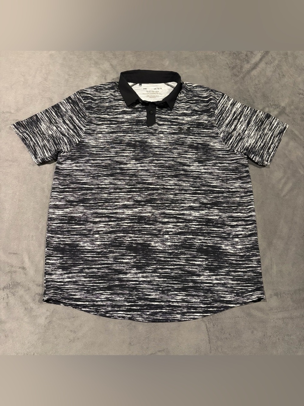 Under Armour Polo Shirt Mens Large Black Iso Chill Performance Golf Loose
